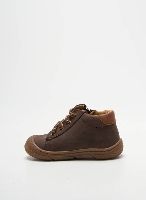 Bottillons fermeture zip et lacets bout rond marron BOPY garcon