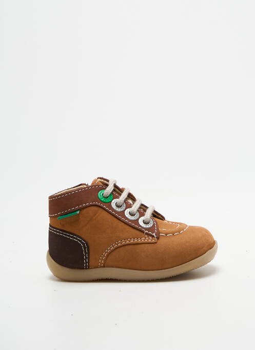 Bottillons fermeture zip et lacets bout rond marron KICKERS garcon