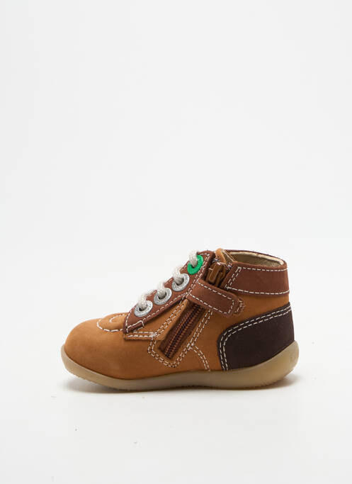 Bottillons fermeture zip et lacets bout rond marron KICKERS garcon