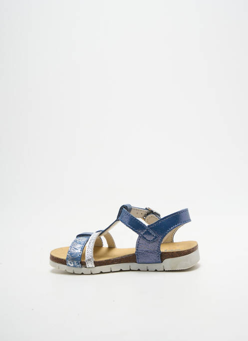 Sandales/nu pieds tissage satiné bout ouvert bleu BOPY fille