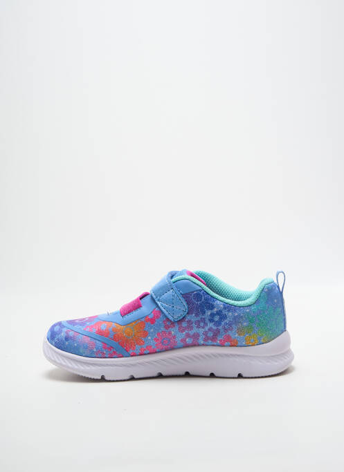 Baskets tissage satiné bout rond bleu SKECHERS fille