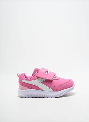 Baskets fermeture scratch bout rond rose DIADORA fille