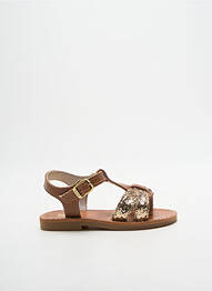 Sandales/nu pieds tissage tissage pailleté chiquet marron BOPY fille