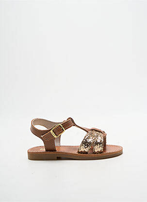 Sandales/nu pieds tissage tissage pailleté chiquet marron BOPY fille