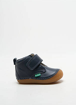 Bottillons tissage satiné bout rond bleu KICKERS garçon