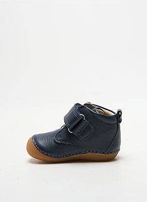Bottillons tissage satiné bout rond bleu KICKERS garçon