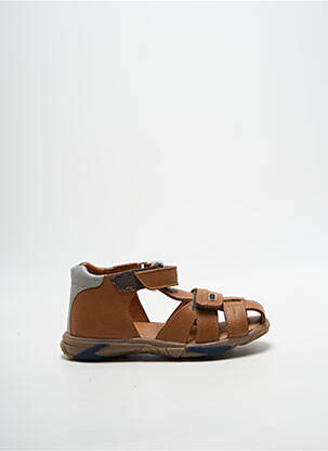 Sandales/nu pieds tissage satiné bout rond marron GBB garcon