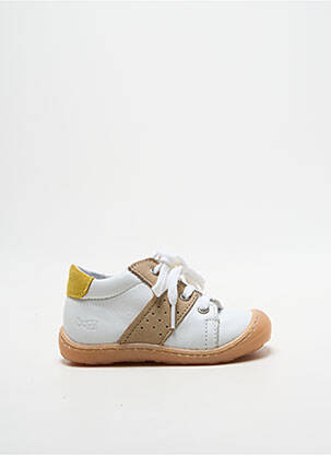 Baskets fermeture lacets bout rond blanc BOPY garçon