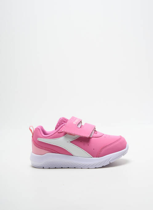 Baskets fermeture scratch bout rond rose DIADORA fille