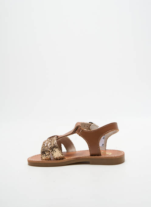 Sandales/nu pieds tissage tissage pailleté chiquet marron BOPY fille