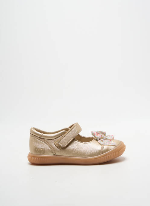 Ballerines tissage satiné bout rond or BOPY fille