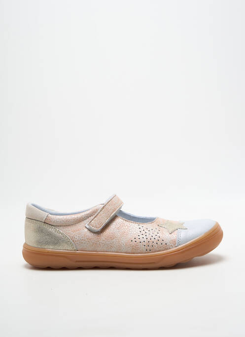 Ballerines tissage satiné bout rond or BOPY fille