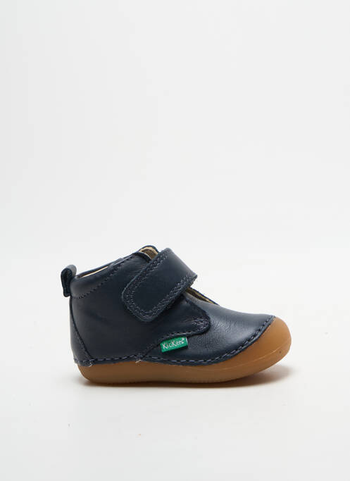 Bottillons fermeture scratch bout rond bleu KICKERS garcon