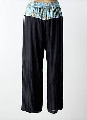 Pantalon droit taille élastique bleu NÜ femme
