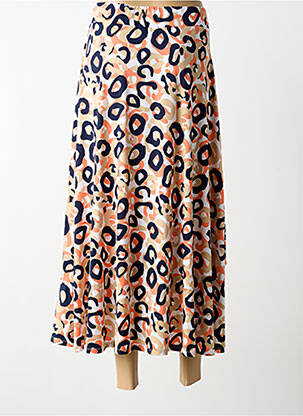 Jupe mi-longue coupe évasée orange MARBLE femme