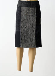 Jupe mi-longue coupe droite noir CHRISTINE LAURE femme