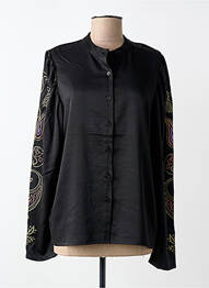 Chemisier coupe droite manches longues noir NÜ femme