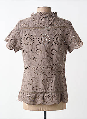 Chemisier coupe cintrée manches courtes beige FRED SABATIER femme