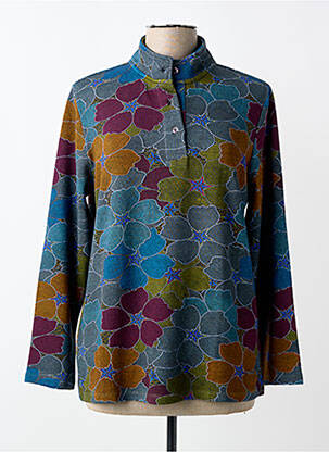 Pull coupe droite manches longues bleu AGATHE & LOUISE femme