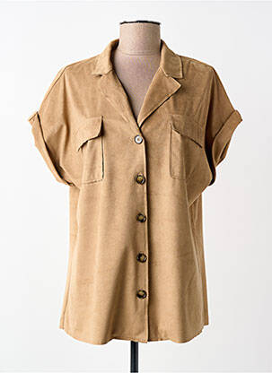 Chemisier manches courtes manches courtes beige LAUREN VIDAL femme