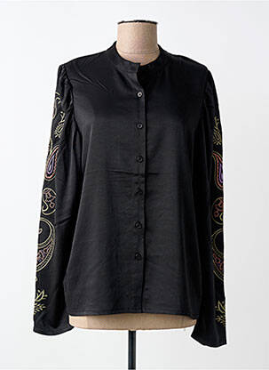 Chemisier coupe droite manches longues noir NÜ femme