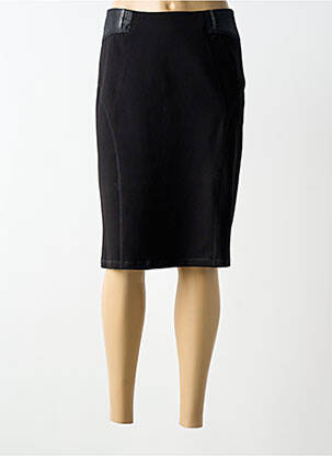 Jupe mi-longue coupe droite noir CHRISTINE LAURE femme