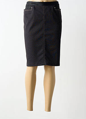 Jupe mi-longue taille haute noir CHRISTINE LAURE femme