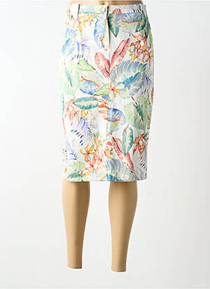 Jupe mi-longue coupe droite vert GUY DUBOUIS femme