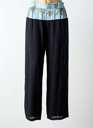 Pantalon droit taille élastique bleu NÜ femme