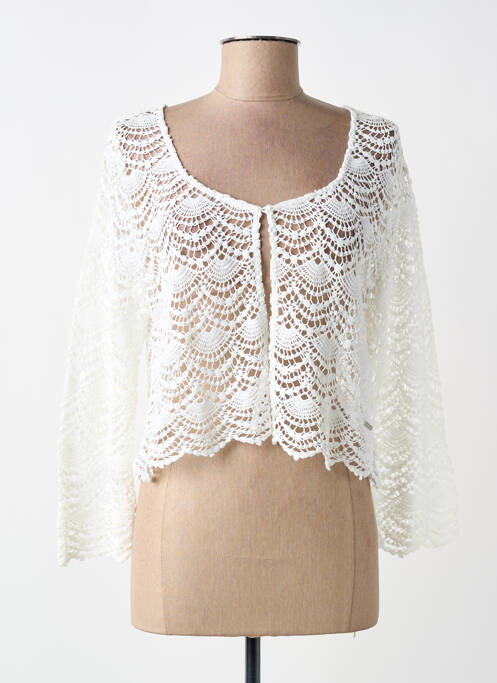 Gilet manches longues fermeture boutonnée sur le devant blanc AGATHE & LOUISE femme