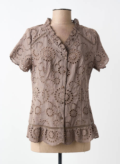 Chemisier manches courtes manches courtes beige FRED SABATIER femme