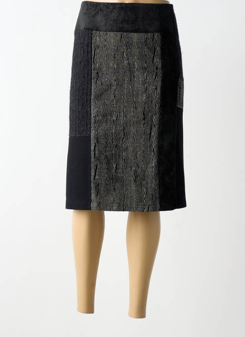 Jupe mi-longue coupe droite noir CHRISTINE LAURE femme