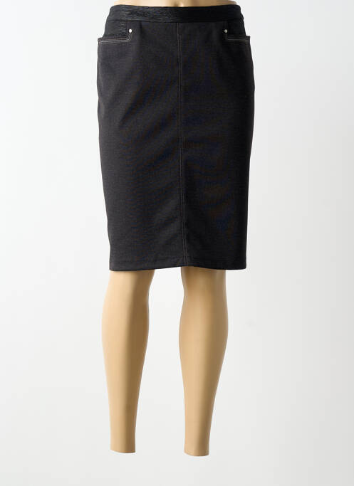 Jupe mi-longue taille haute noir CHRISTINE LAURE femme