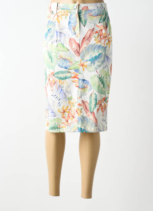 Jupe mi-longue coupe droite vert GUY DUBOUIS femme