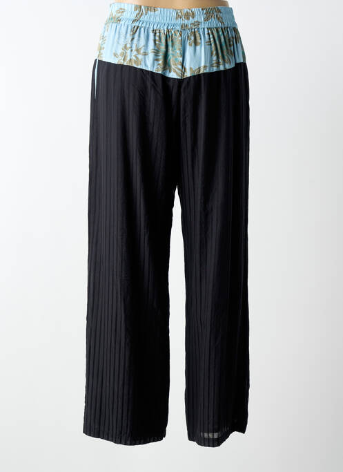 Pantalon droit taille élastique bleu NÜ femme