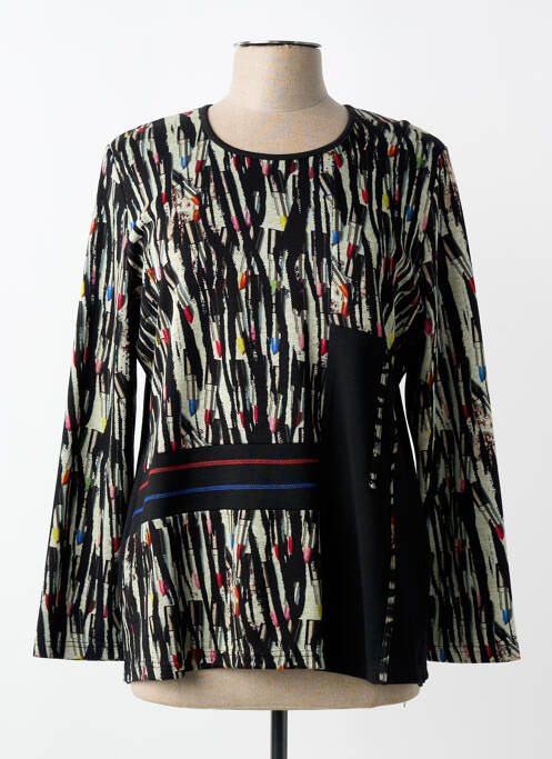 Top imprimé fantaisie manches longues noir GUY DUBOUIS femme