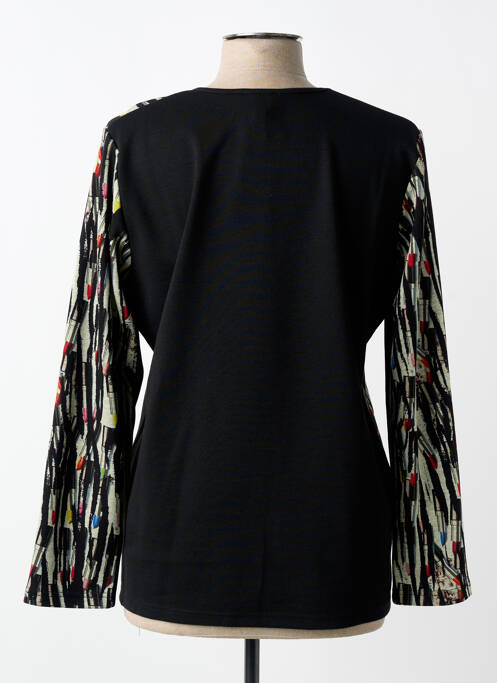 Top imprimé fantaisie manches longues noir GUY DUBOUIS femme