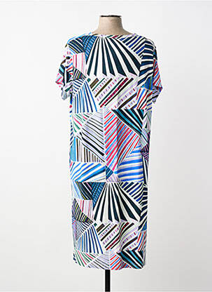 Robe mi-longue manches courtes manches courtes bleu JUPER femme