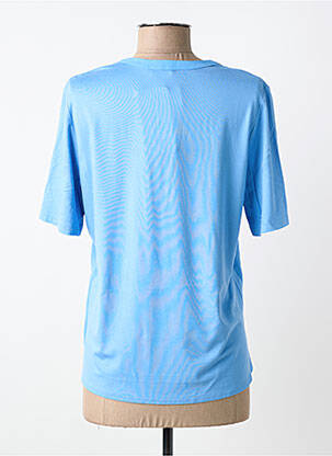Top tissage crêpe manches courtes bleu FRANK WALDER femme