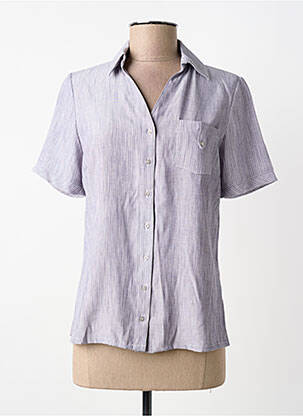 Chemisier coupe cintrée manches courtes gris FRANCE RIVOIRE femme