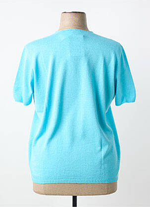 Pull col v manches courtes bleu JUPER femme