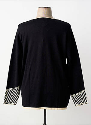 Pull coupe cintrée manches longues noir FRANCE RIVOIRE femme