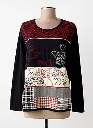 Pull coupe cintrée manches longues noir FRANCE RIVOIRE femme