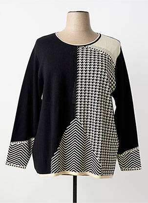 Pull coupe cintrée manches longues noir FRANCE RIVOIRE femme