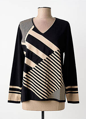 Pull coupe cintrée manches longues noir GREGORY PAT femme