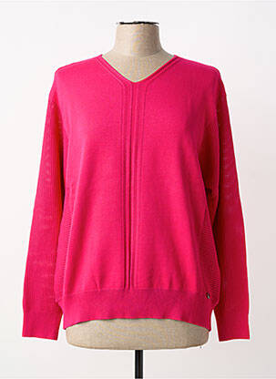 Pull col v manches longues rose JOY OF LIFE femme