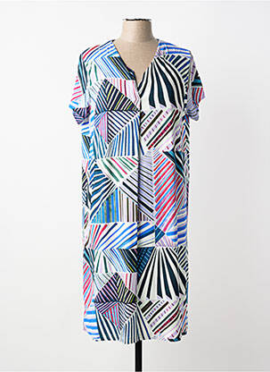 Robe mi-longue manches courtes manches courtes bleu JUPER femme