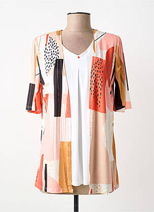 Top tissage jersey manches courtes orange NAYAT femme