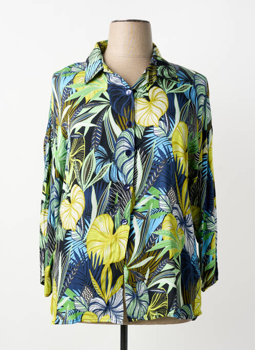 Chemisier coupe cintrée manches longues bleu SAINT CHARLES femme