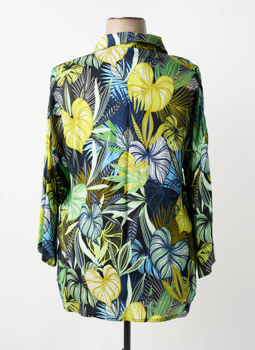 Chemisier coupe cintrée manches longues bleu SAINT CHARLES femme